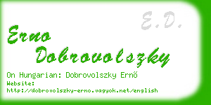 erno dobrovolszky business card