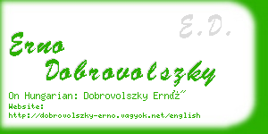 erno dobrovolszky business card